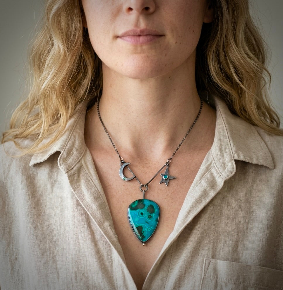 Chrysocolla Malachite Nigh Sky Necklace