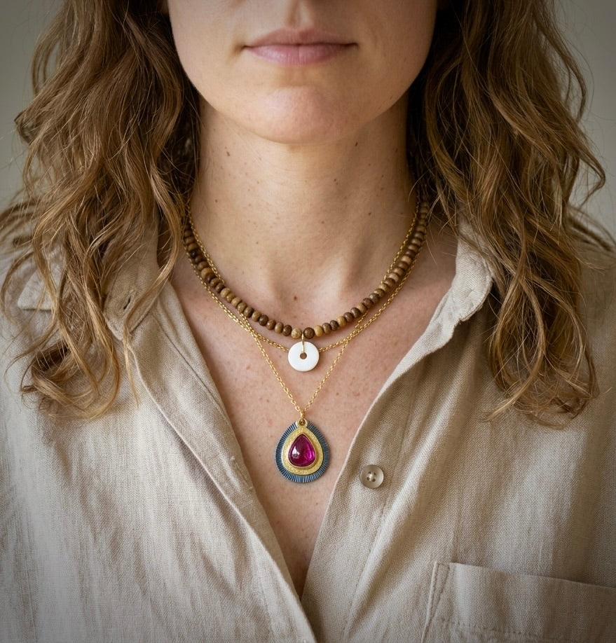 Rubellite tourmaline pendant