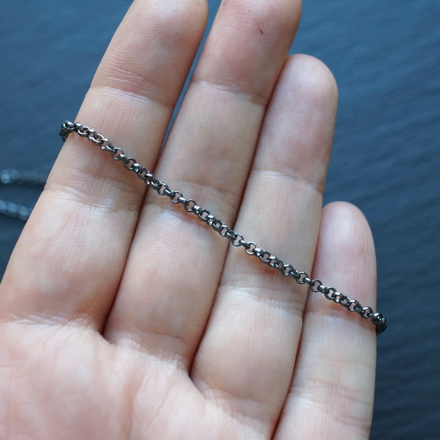 Sterling silver rollo chain 18" 2.4mm link