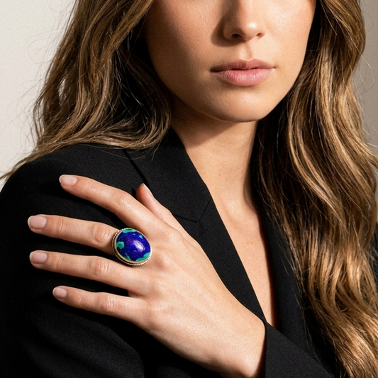 Azurite malachite ring