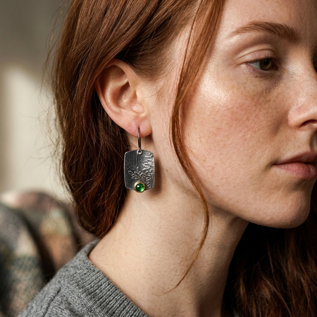 Tsavorite garnet earrings