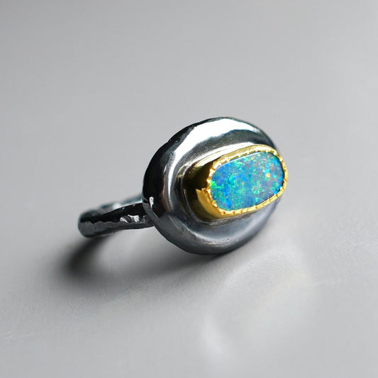 Australian opal Wabi Sabi ring