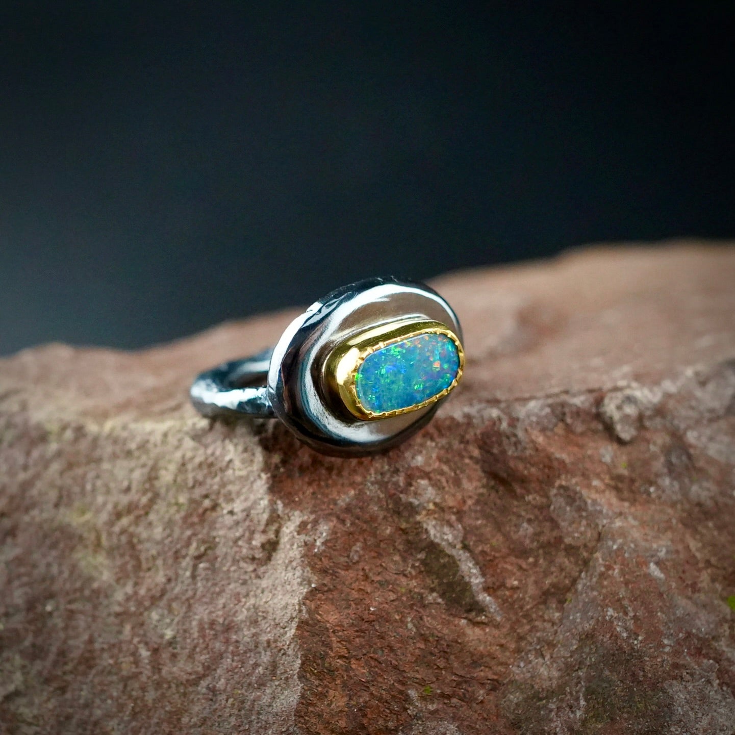 Australian opal Wabi Sabi ring