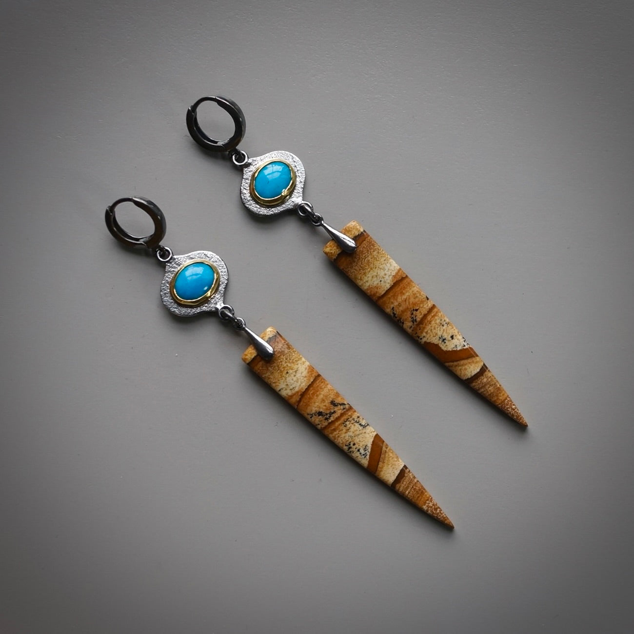 Arizona turquoise and jasper earrings