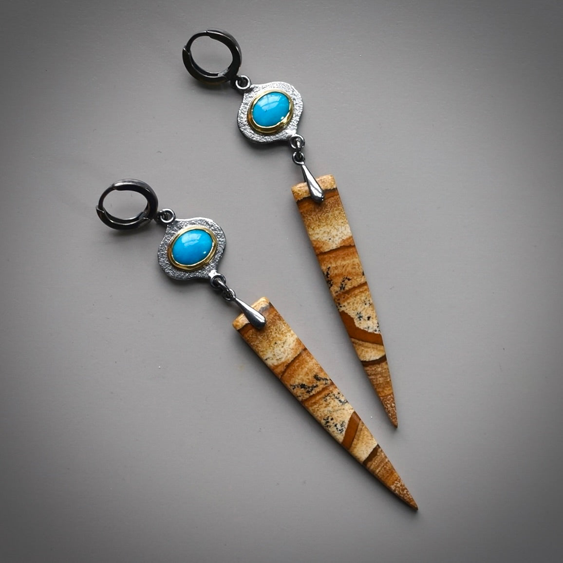 Arizona turquoise and jasper earrings