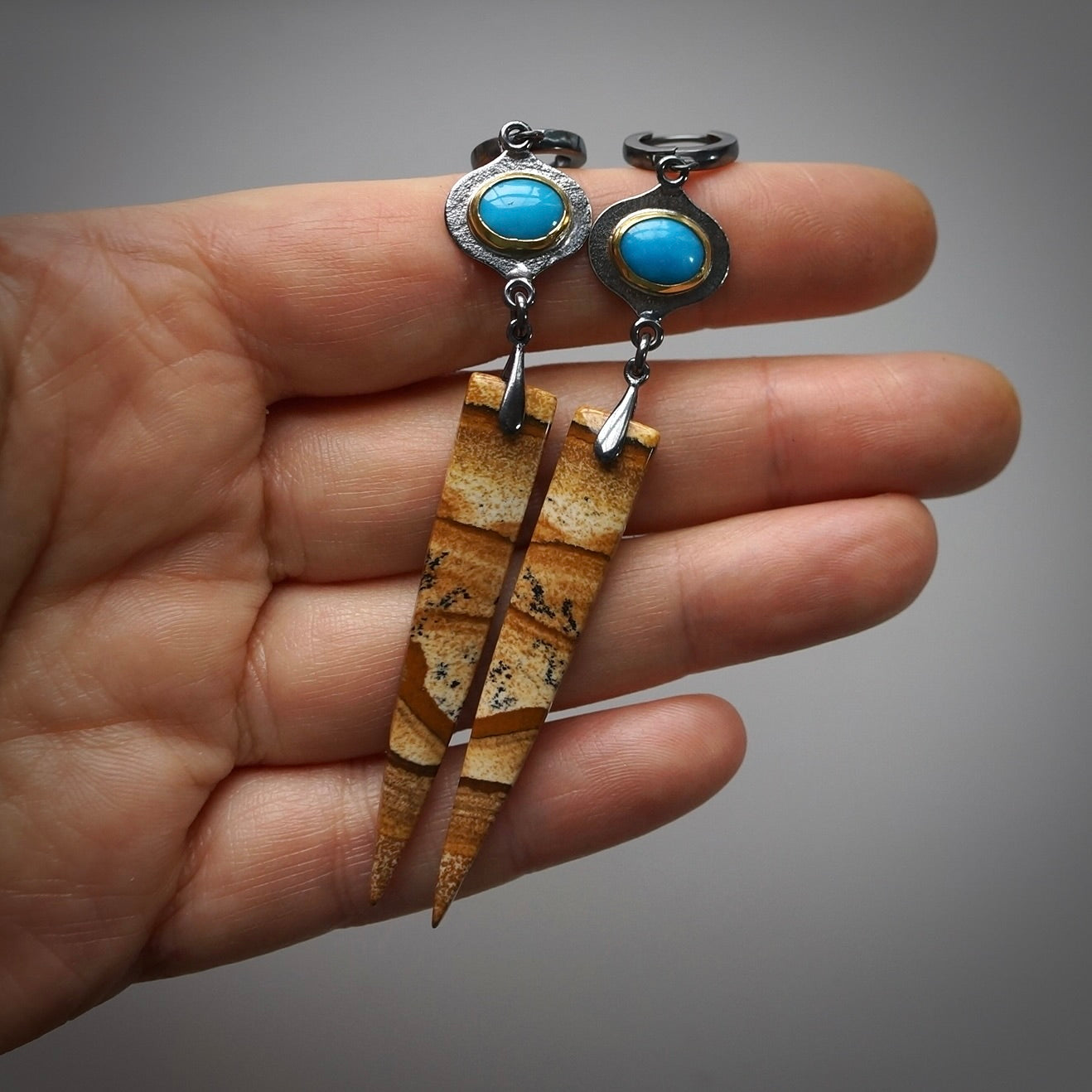 Arizona turquoise and jasper earrings