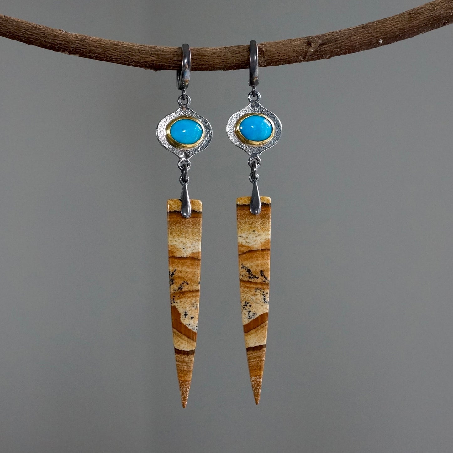 Arizona turquoise and jasper earrings