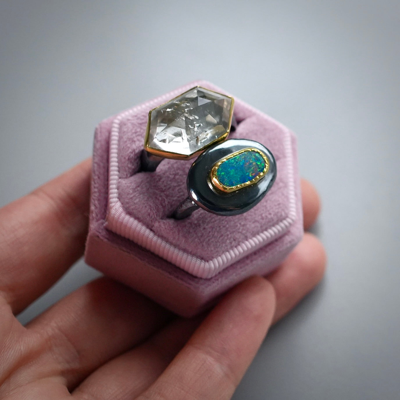 Australian opal Wabi Sabi ring