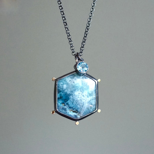 Chrysocolla charm necklace