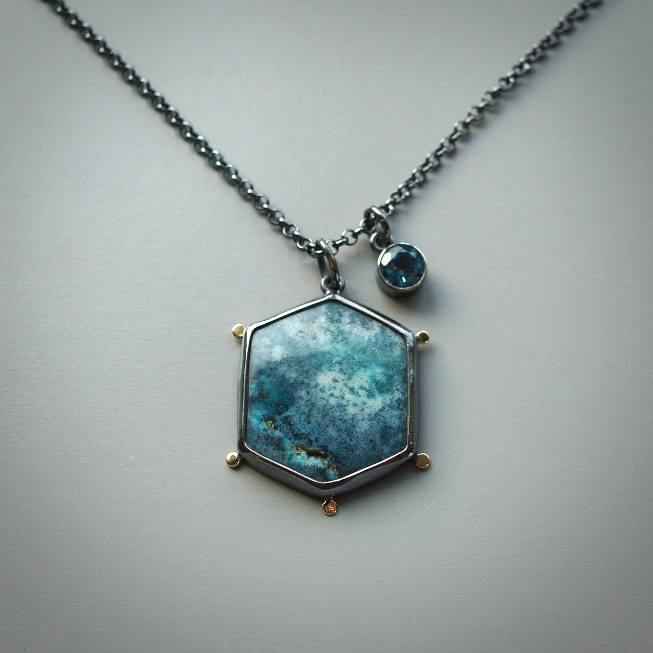 Chrysocolla charm necklace