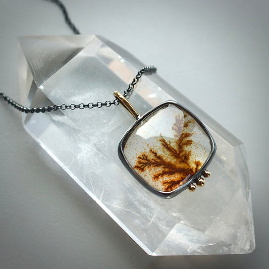 Dendritic agate pendant