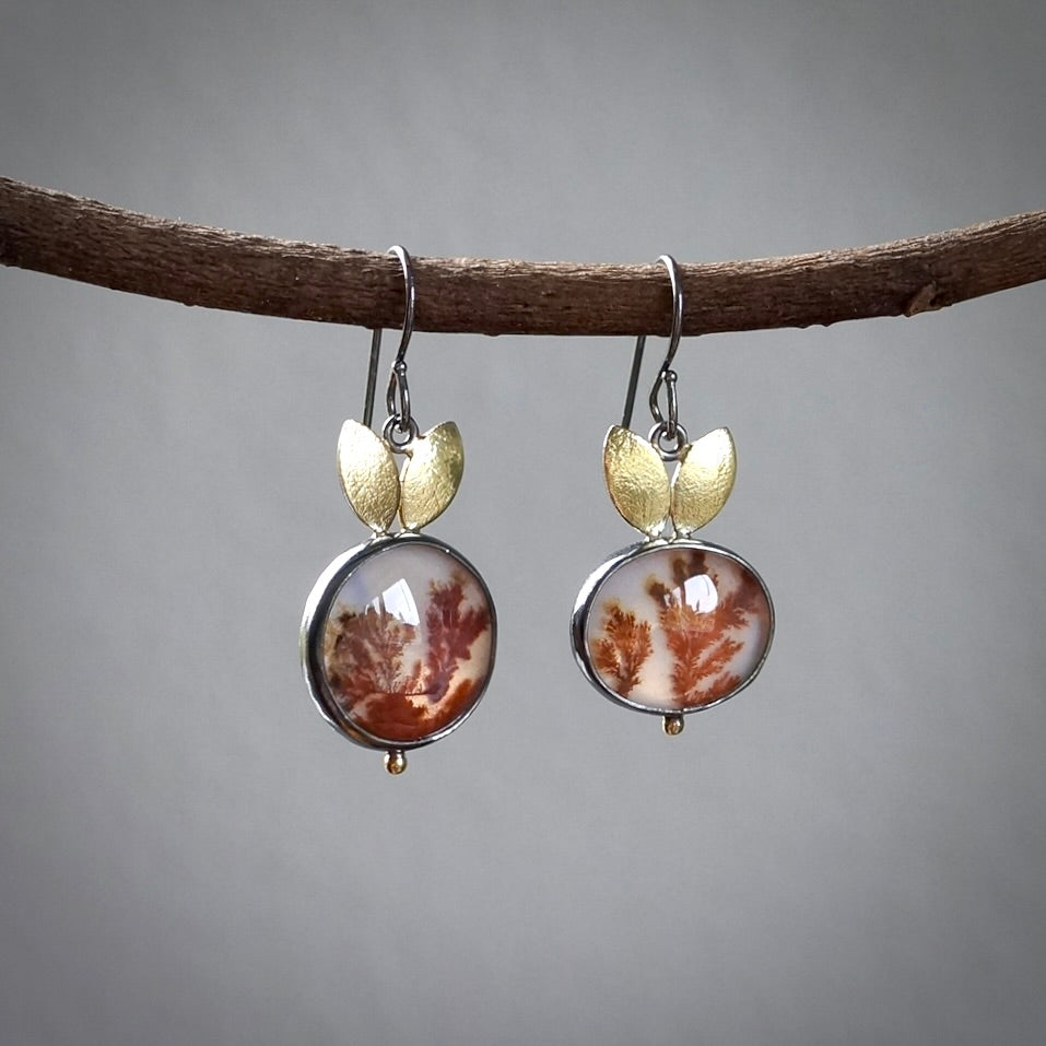 Dendritic agate earrings