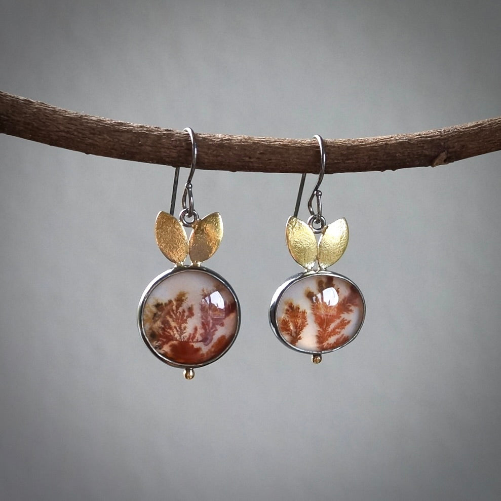 Dendritic agate earrings