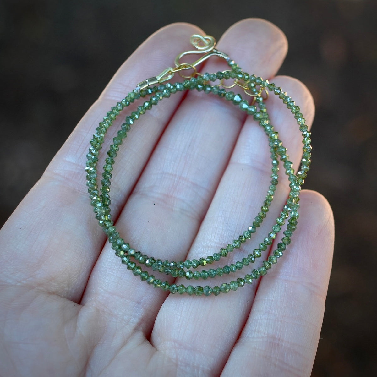 Green diamond necklace