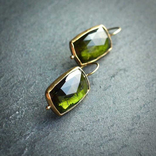 Green tourmaline earrings