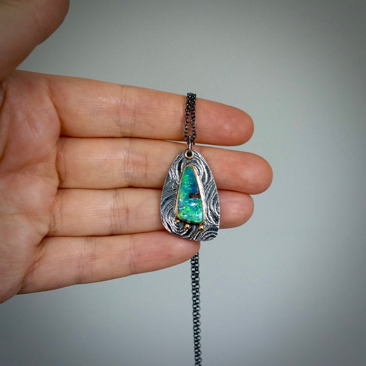 Australian boulder opal pendant