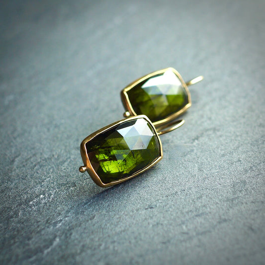 Green tourmaline earrings