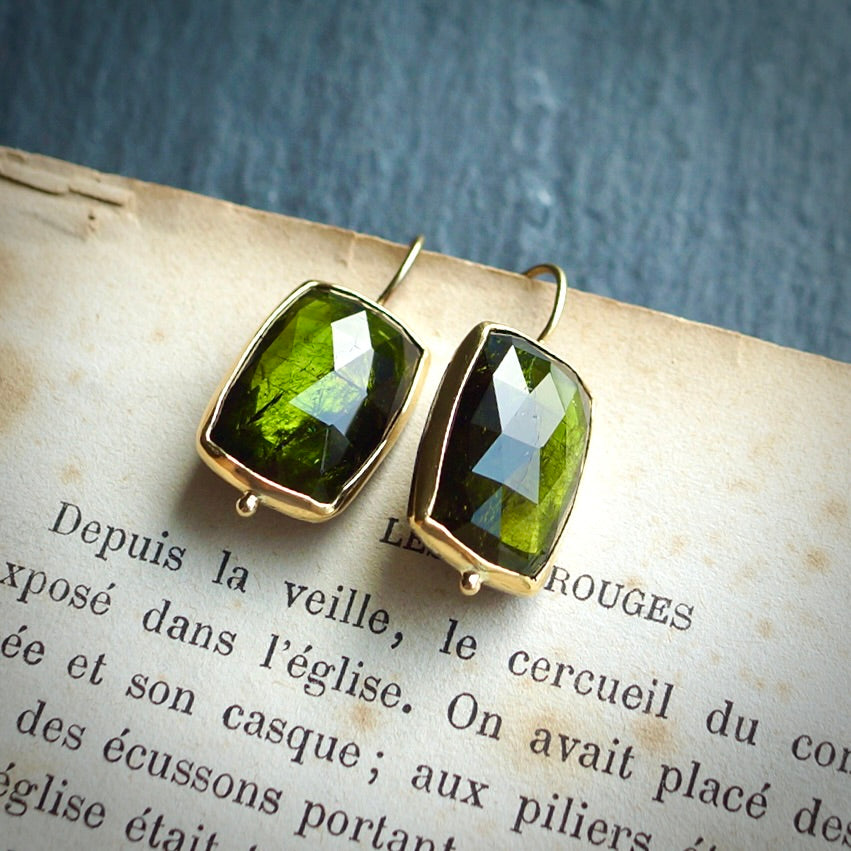 Green tourmaline earrings