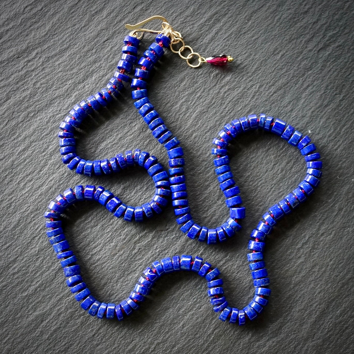 Knotted Lapis Lazuli necklace