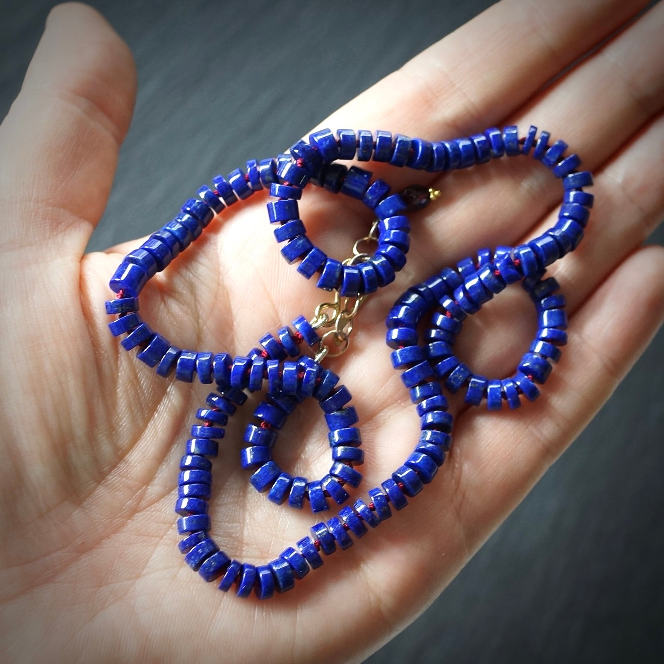 Knotted Lapis Lazuli necklace