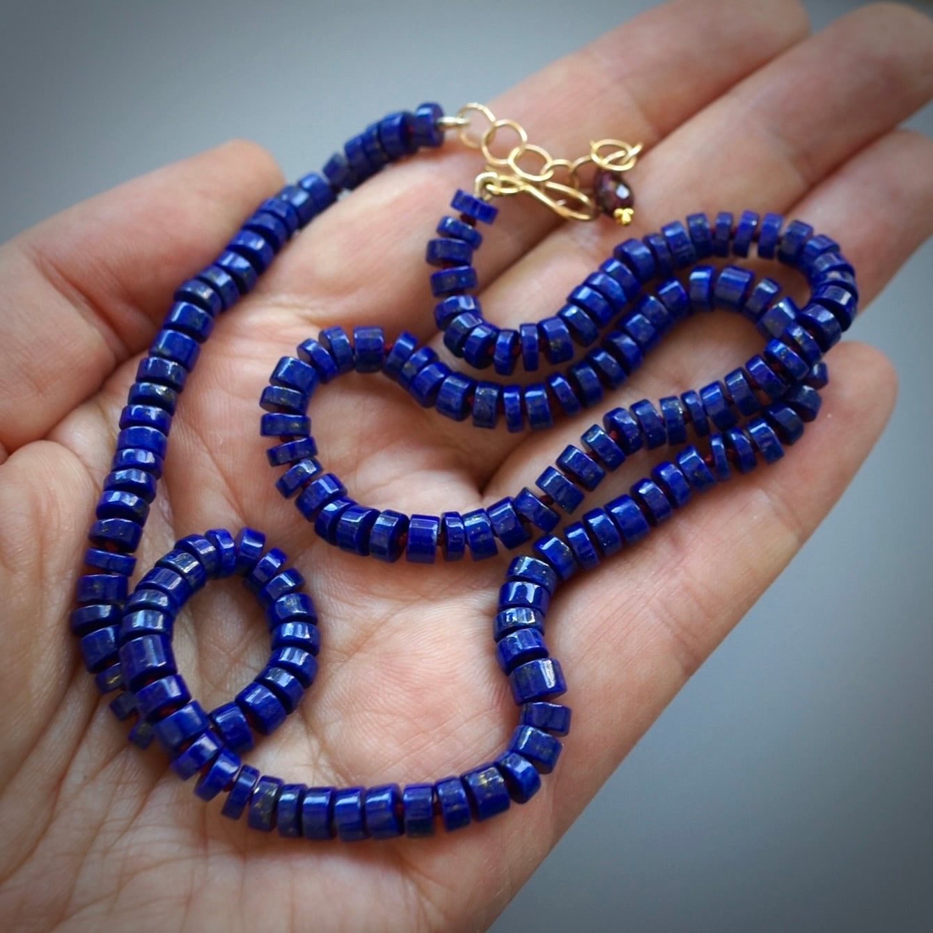 Knotted Lapis Lazuli necklace