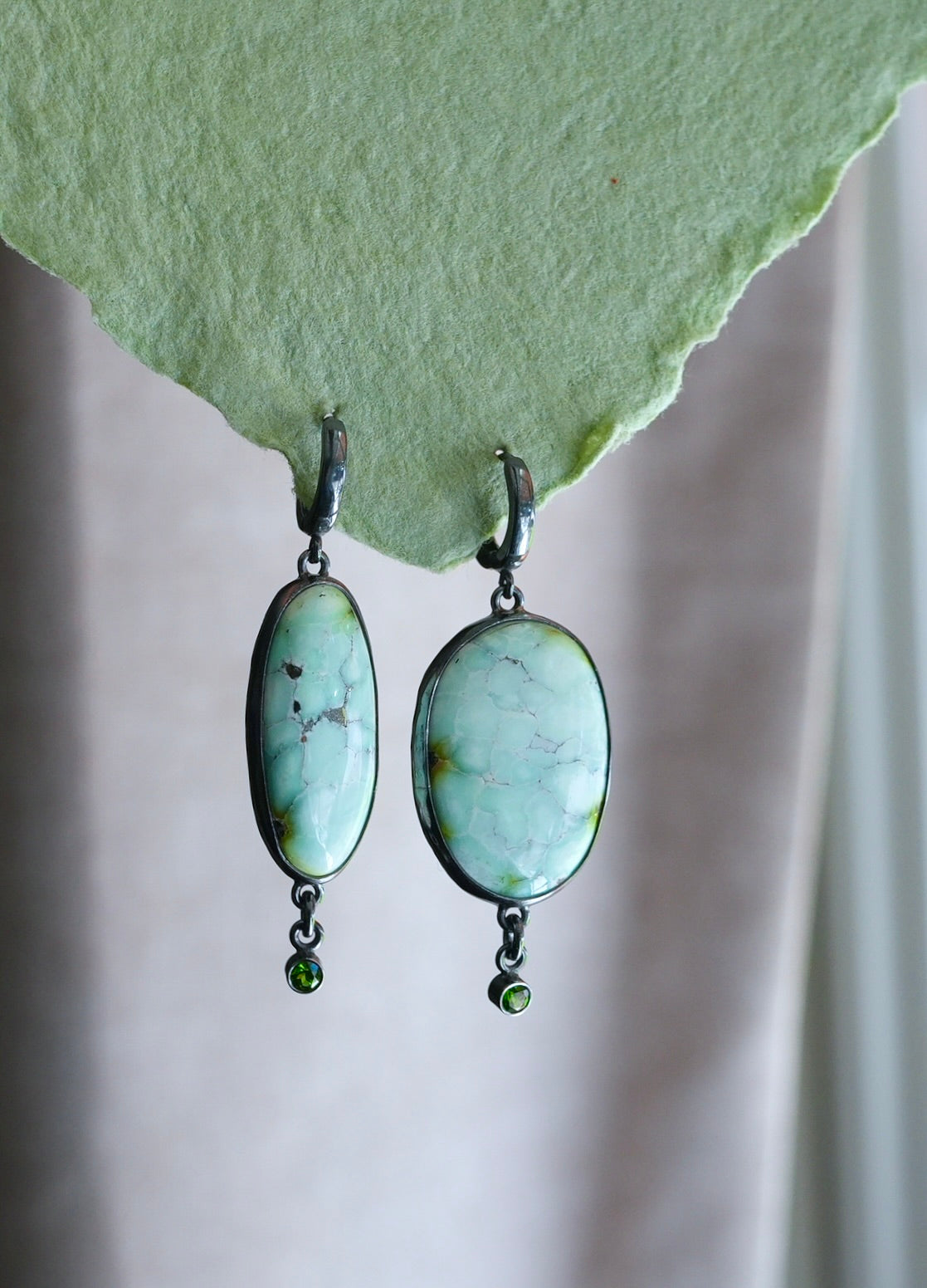 Palamino turquoise and green diopside earrings