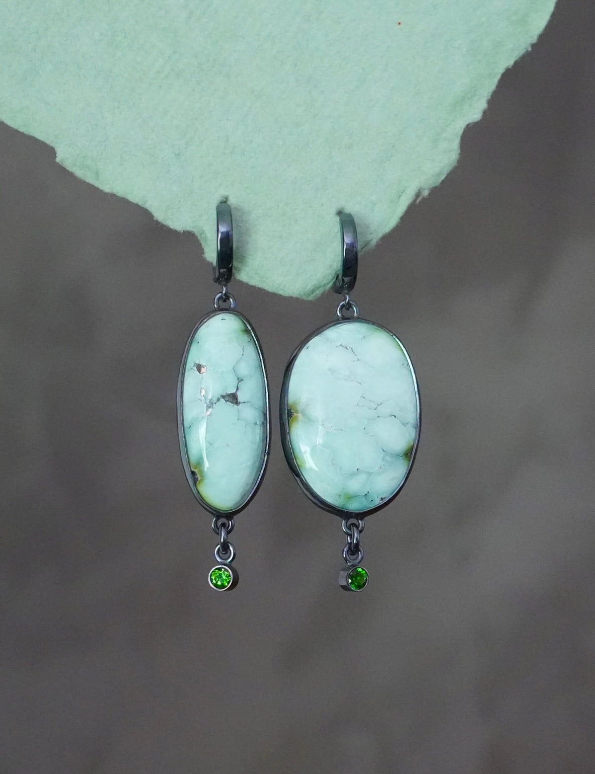 Palamino turquoise and green diopside earrings