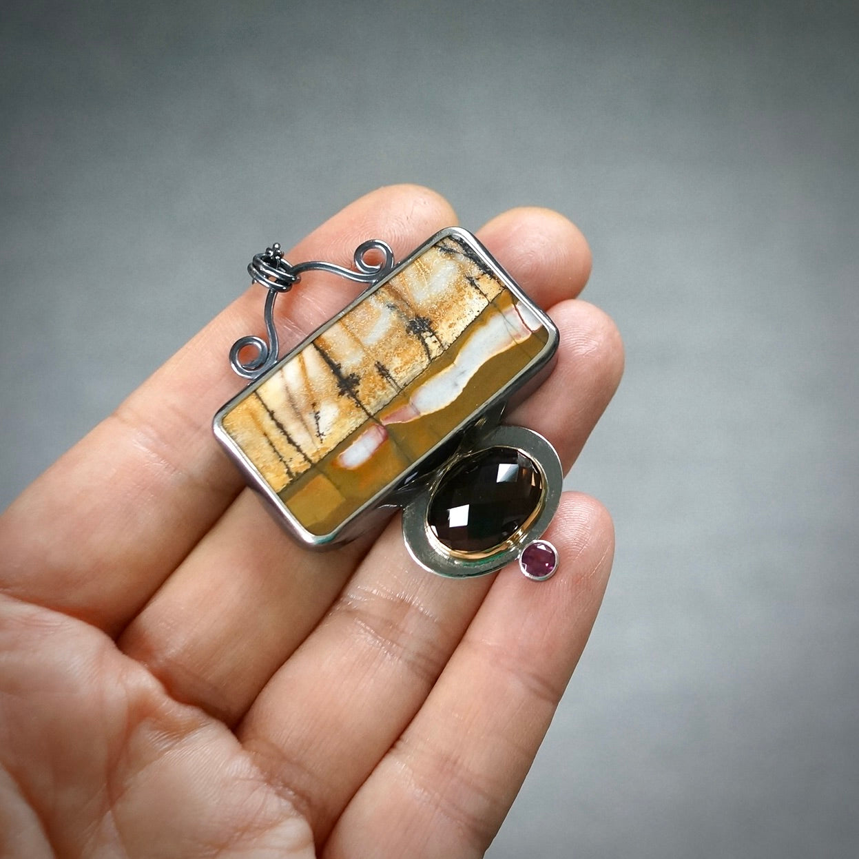 Sunset Tree Lake Pendant