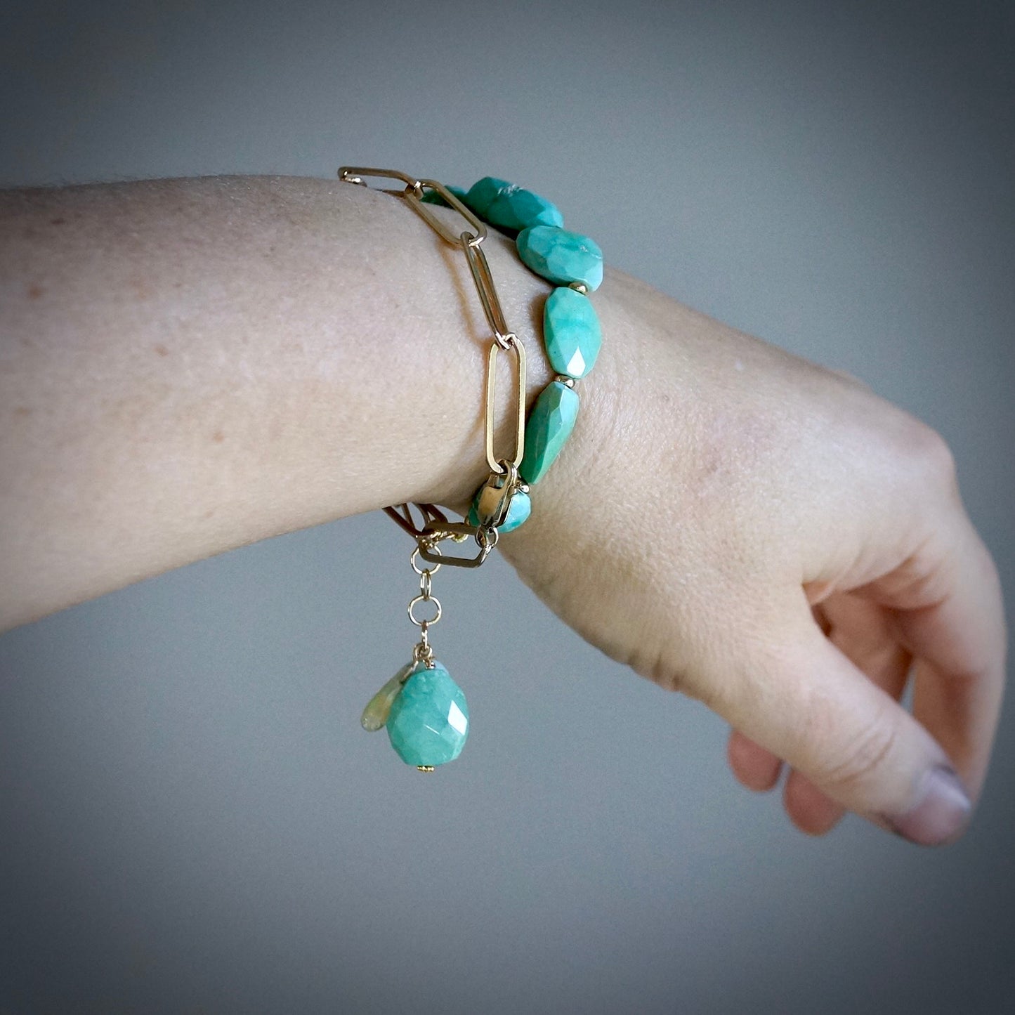 Turquoise charm bracelet