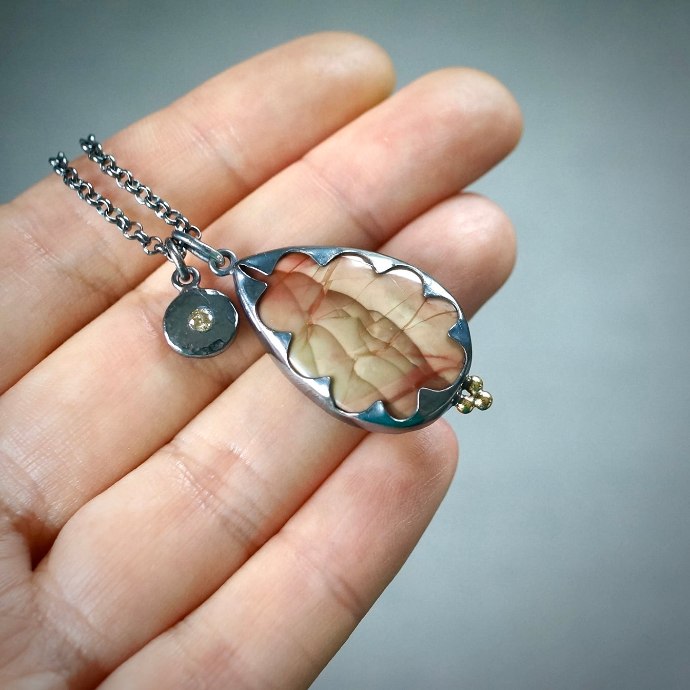 Willow Creek Jasper and champagne diamond necklace