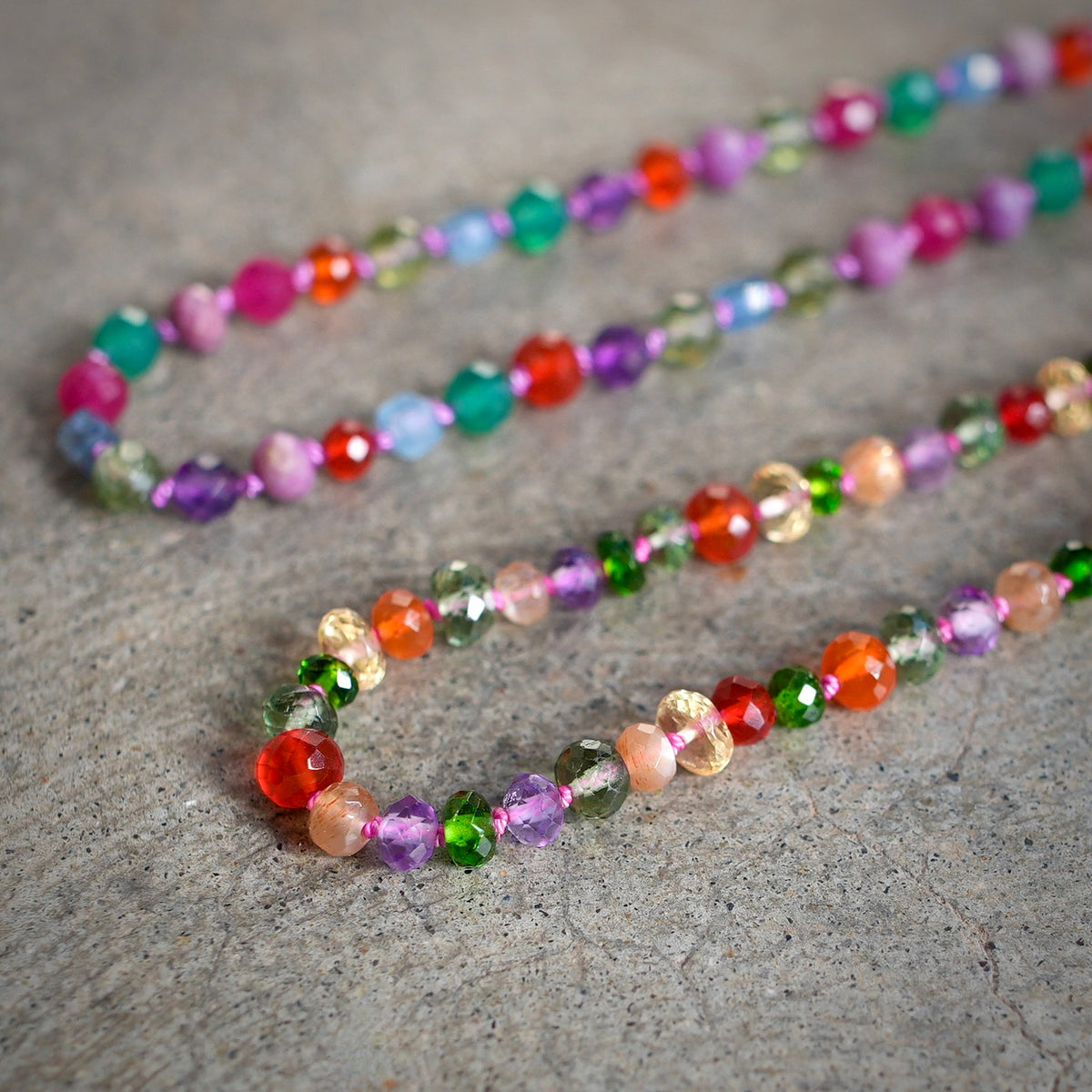 33” Gemstone Winter Palette necklace