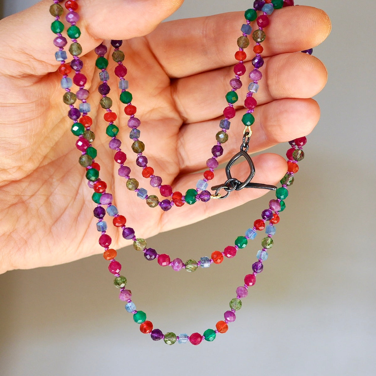 33” Gemstone Winter Palette necklace