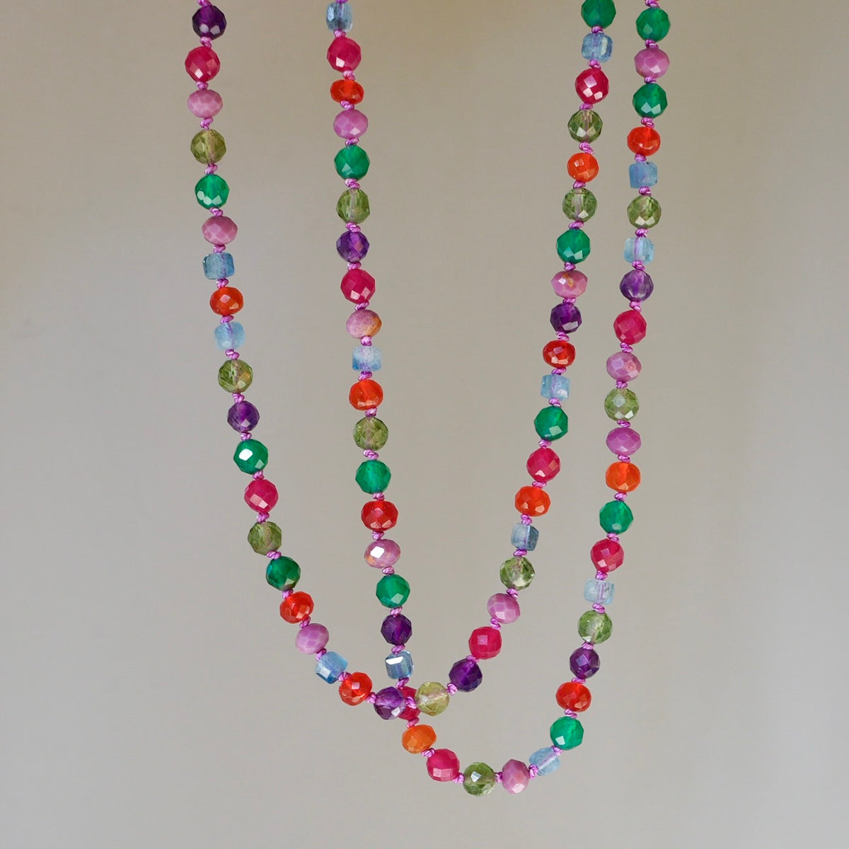 33” Gemstone Winter Palette necklace