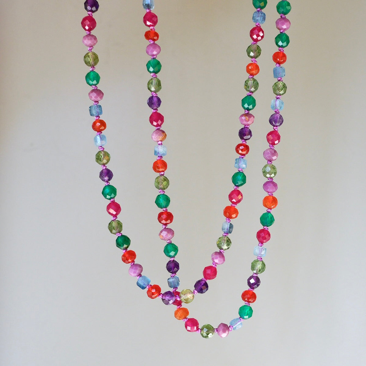 33” Gemstone Winter Palette necklace
