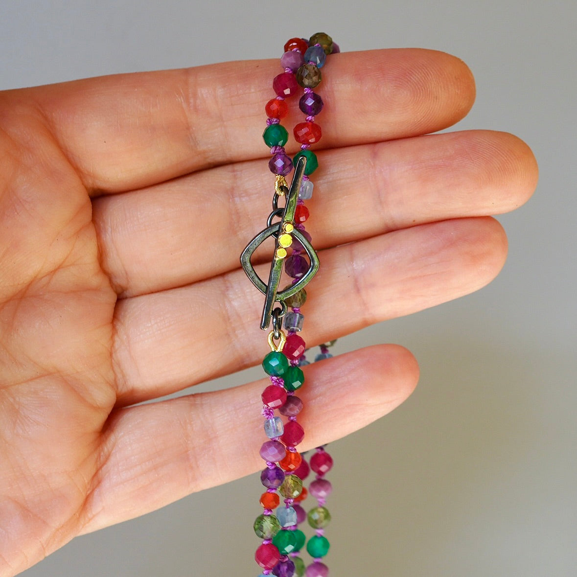 33” Gemstone Winter Palette necklace