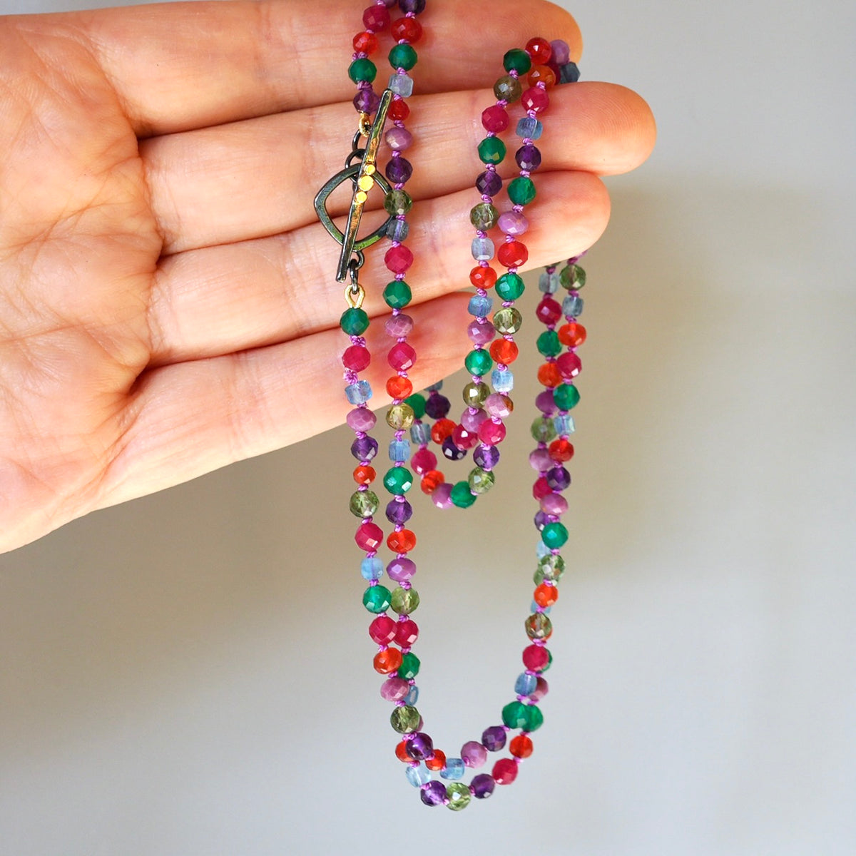33” Gemstone Winter Palette necklace