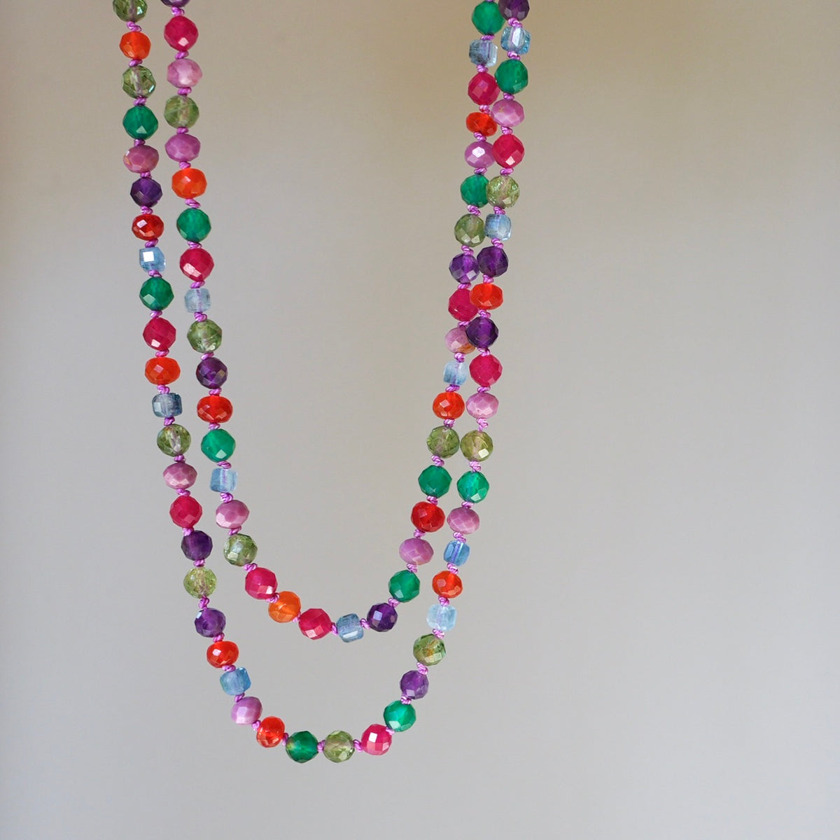 33” Gemstone Winter Palette necklace