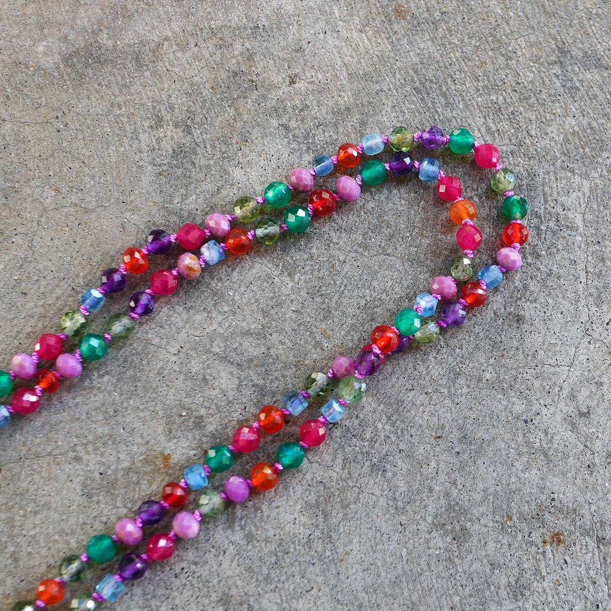 33” Gemstone Winter Palette necklace