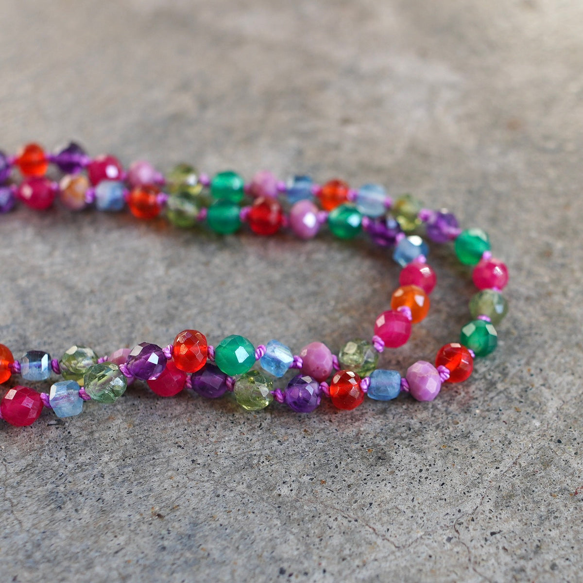 33” Gemstone Winter Palette necklace