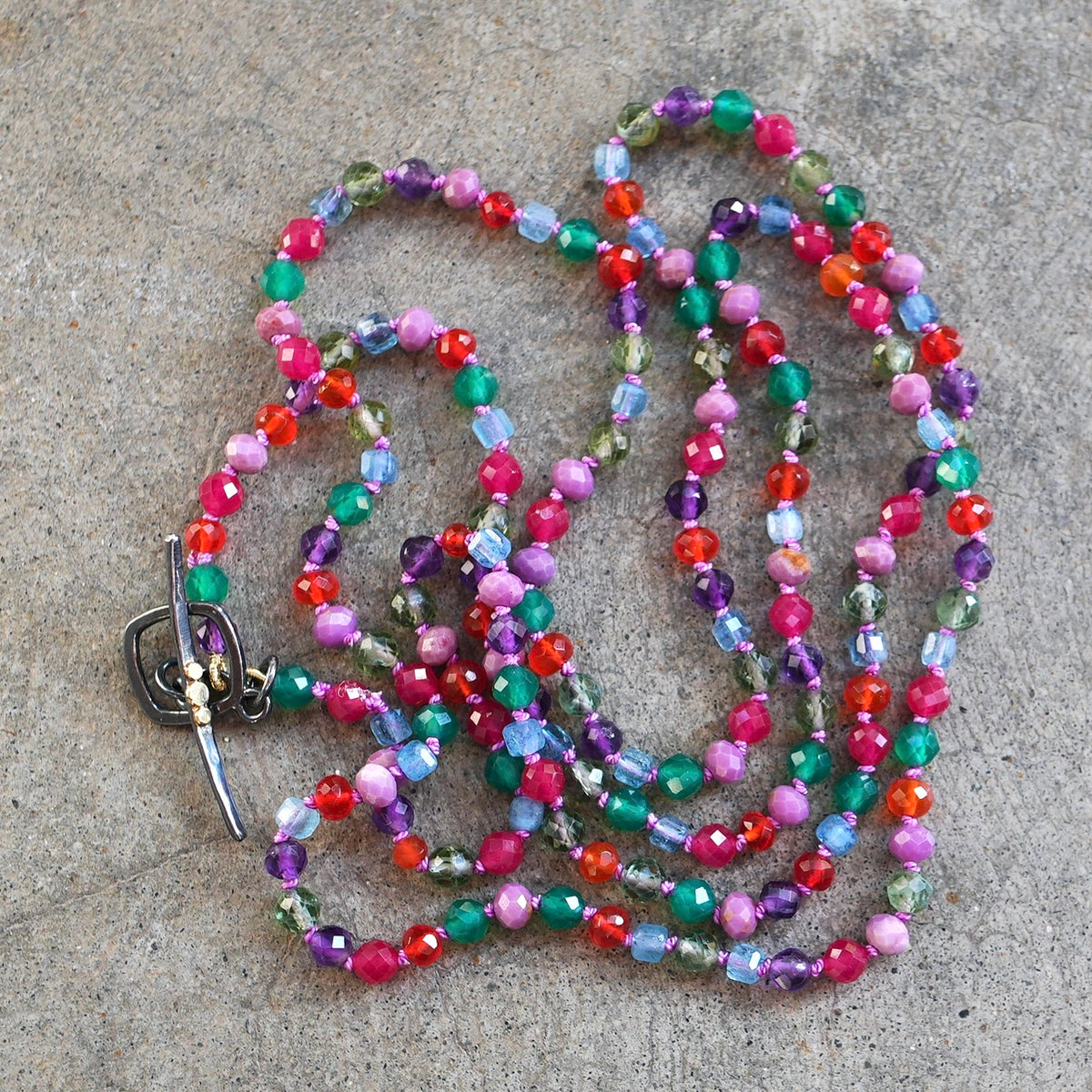 33” Gemstone Winter Palette necklace
