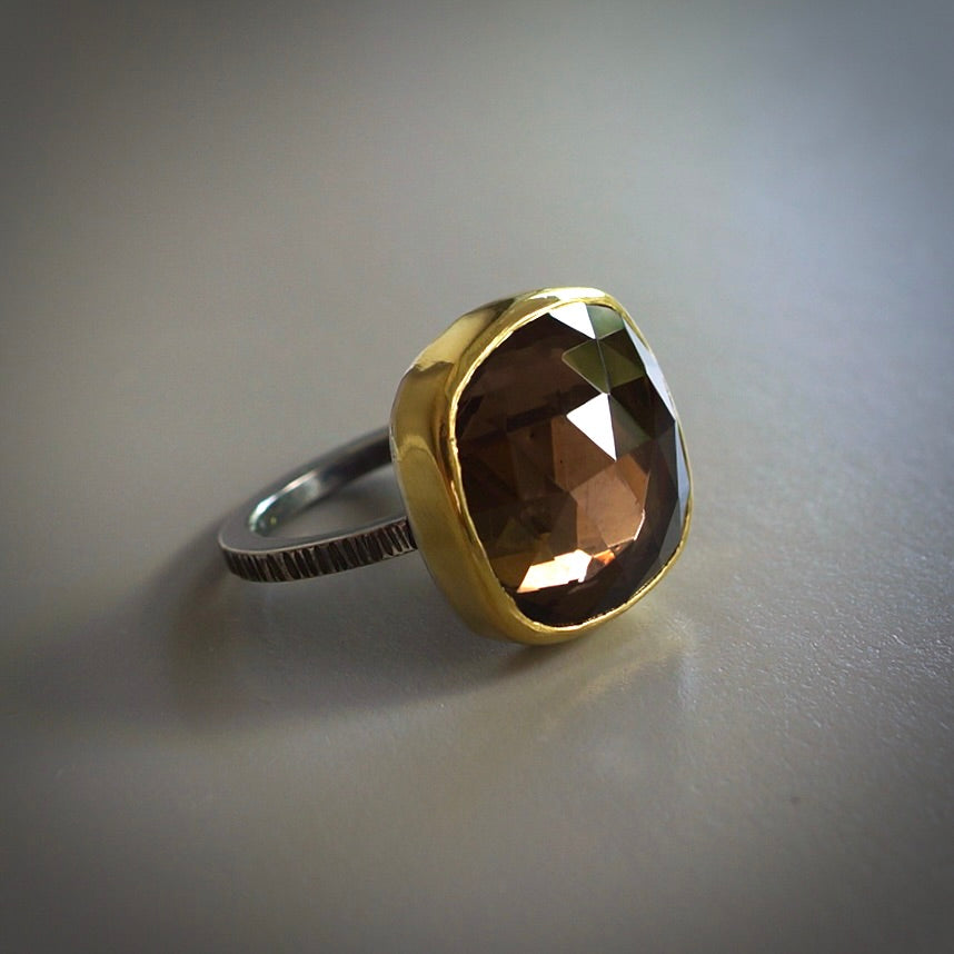 Smokey quartz ring