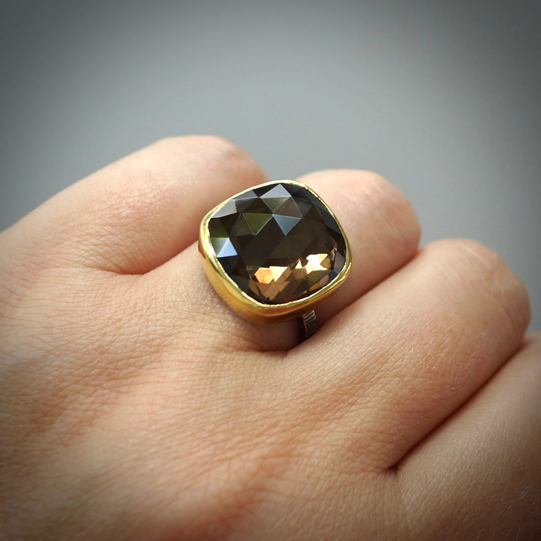 Smokey quartz ring