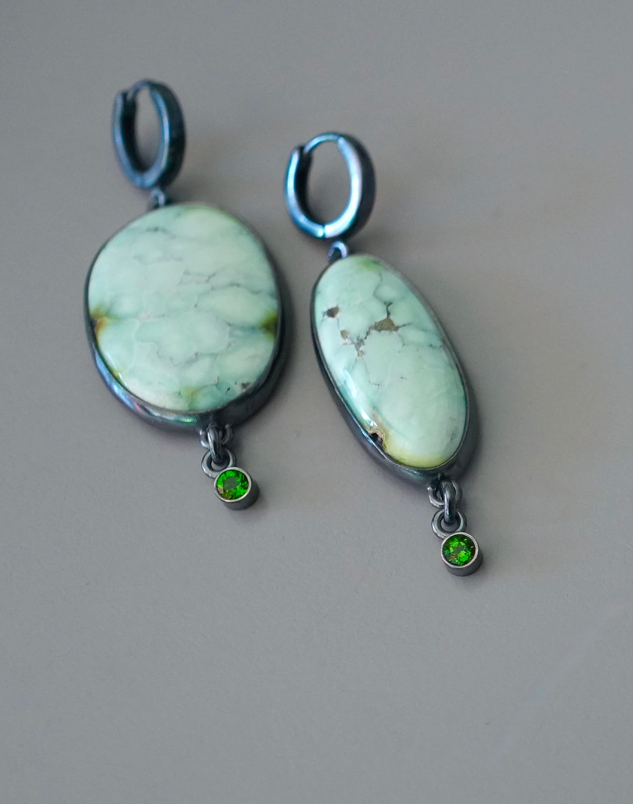 Palamino turquoise and green diopside earrings