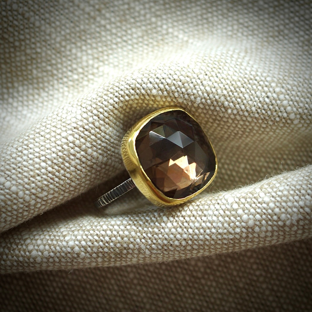 Smokey quartz ring