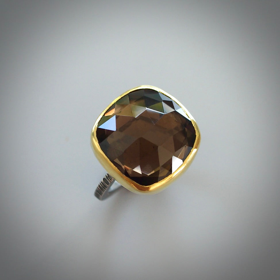 Smokey quartz ring