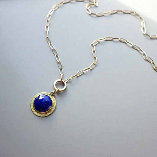 Solid 14K gold chain with charm holder