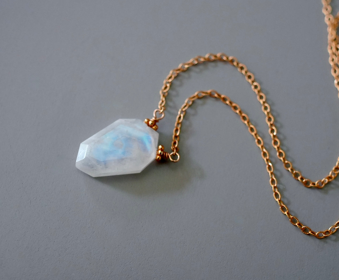 Rainbow moonstone necklace - Made to order.