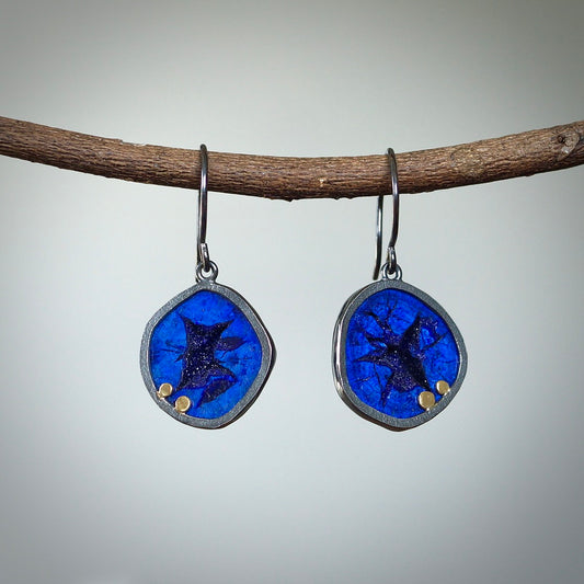 Russian azurite geode earrings