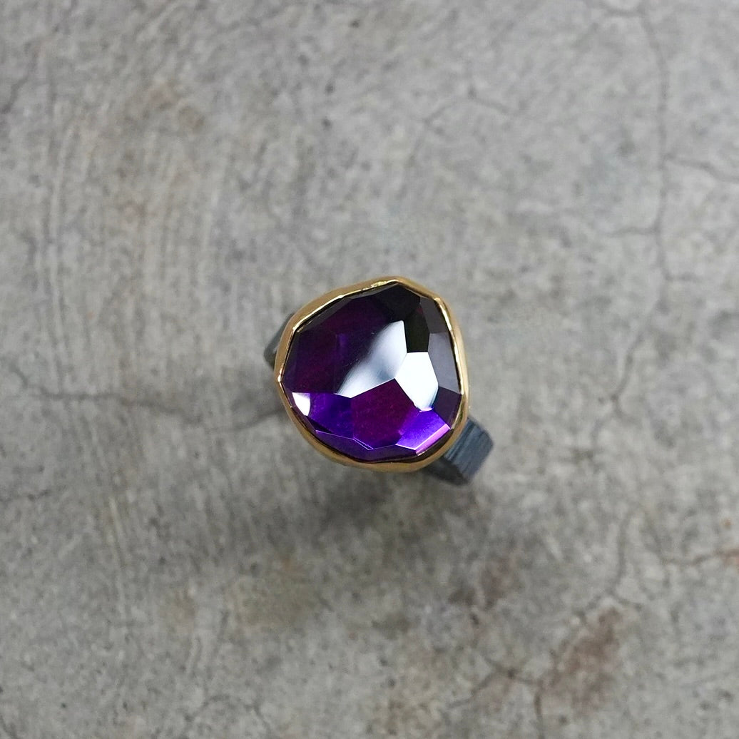 Deep purple amethyst ring