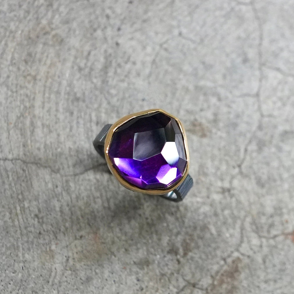 Deep purple amethyst ring